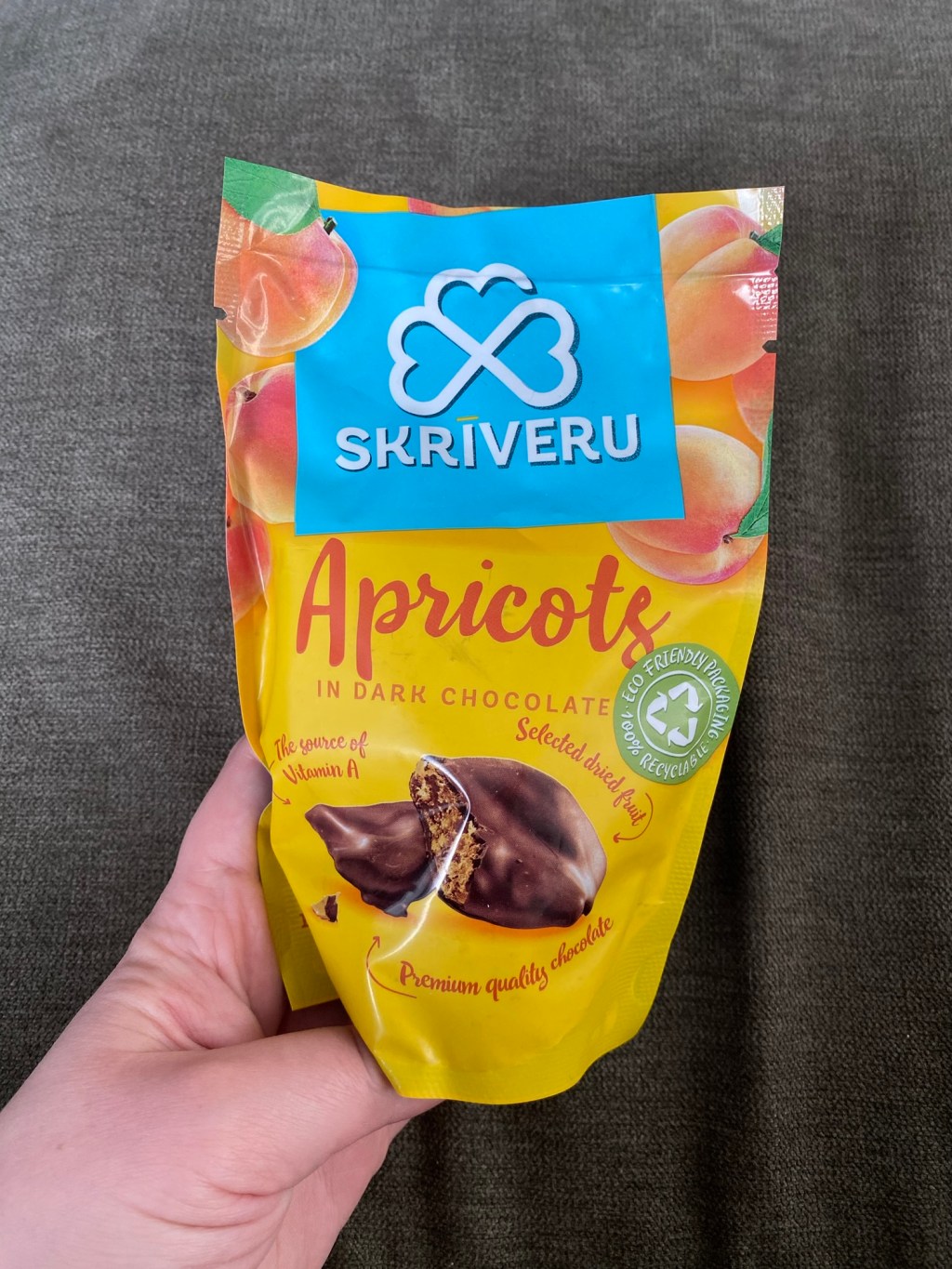 Product Spotlight- Apricot in dark chocolate (Skrīveru)